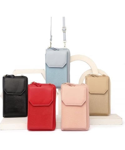 Women's Mobile Phone Bag Vertical Zipper Purse Everything Diagonal Span One Shoulder Bag Red $8.83 Handbags