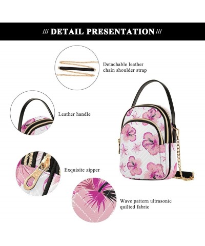 Sea Water Camouflage Cell Phone Pouch PU Leather Quilted Totes Women Purse Bags Shoulder Handbag Women Pink Flowers Floral $1...