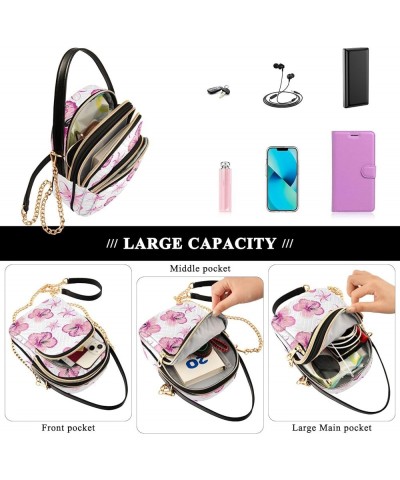 Sea Water Camouflage Cell Phone Pouch PU Leather Quilted Totes Women Purse Bags Shoulder Handbag Women Pink Flowers Floral $1...