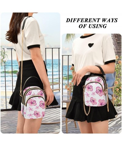 Sea Water Camouflage Cell Phone Pouch PU Leather Quilted Totes Women Purse Bags Shoulder Handbag Women Pink Flowers Floral $1...