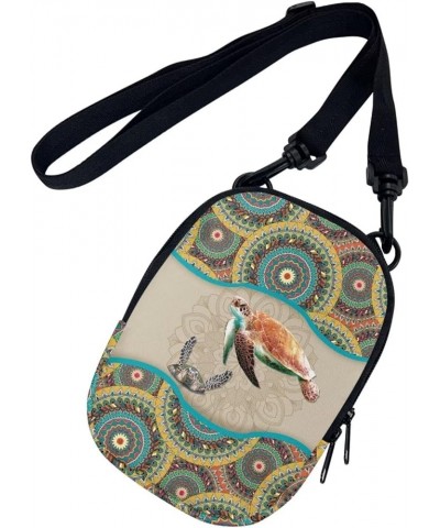 Small Crossbody Bags for Men Casual Shoulder Bag Chest Bag Youth Messenger Bag Purses and Bags Boho Mandala Turtle $8.66 Totes