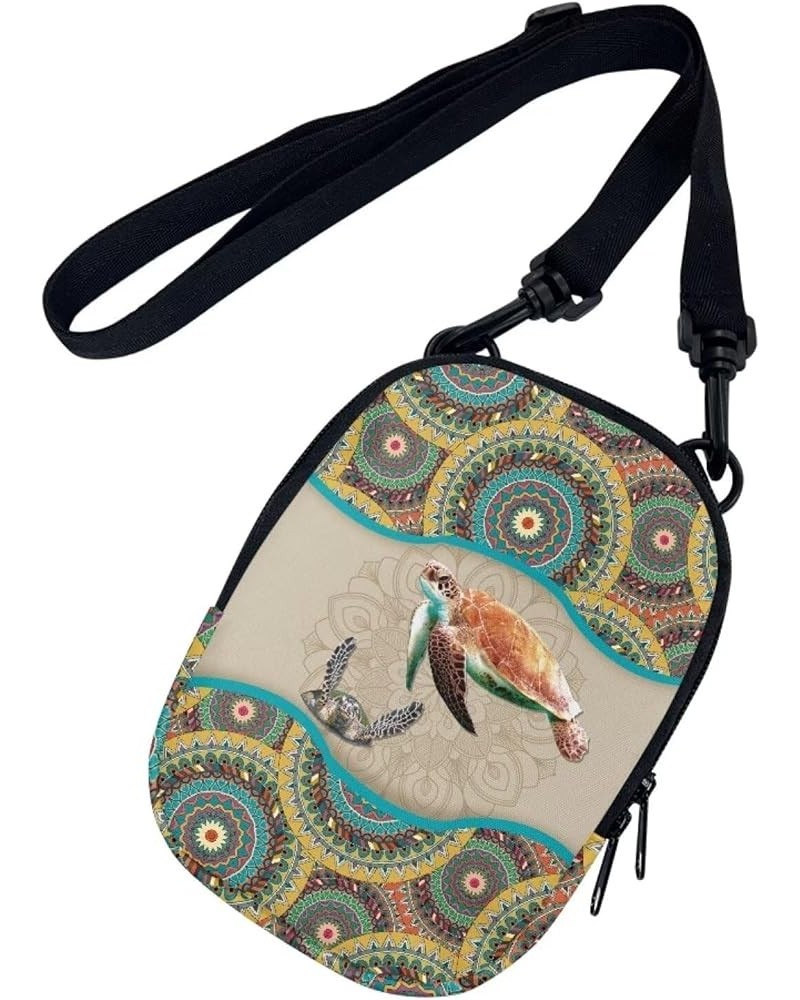 Small Crossbody Bags for Men Casual Shoulder Bag Chest Bag Youth Messenger Bag Purses and Bags Boho Mandala Turtle $8.66 Totes