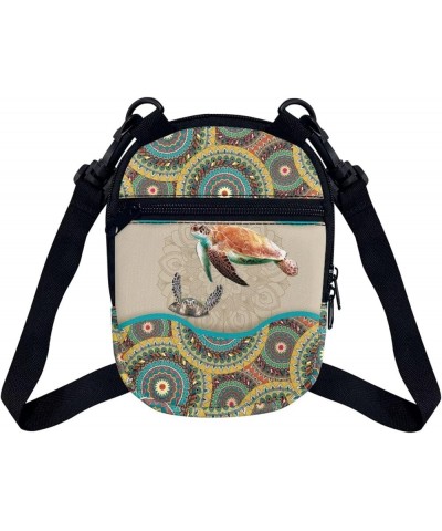 Small Crossbody Bags for Men Casual Shoulder Bag Chest Bag Youth Messenger Bag Purses and Bags Boho Mandala Turtle $8.66 Totes