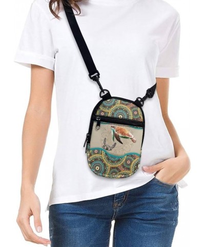 Small Crossbody Bags for Men Casual Shoulder Bag Chest Bag Youth Messenger Bag Purses and Bags Boho Mandala Turtle $8.66 Totes