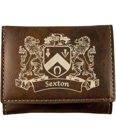 Sexton Irish Coat of Arms Rustic Leather Wallet $14.08 Wallets