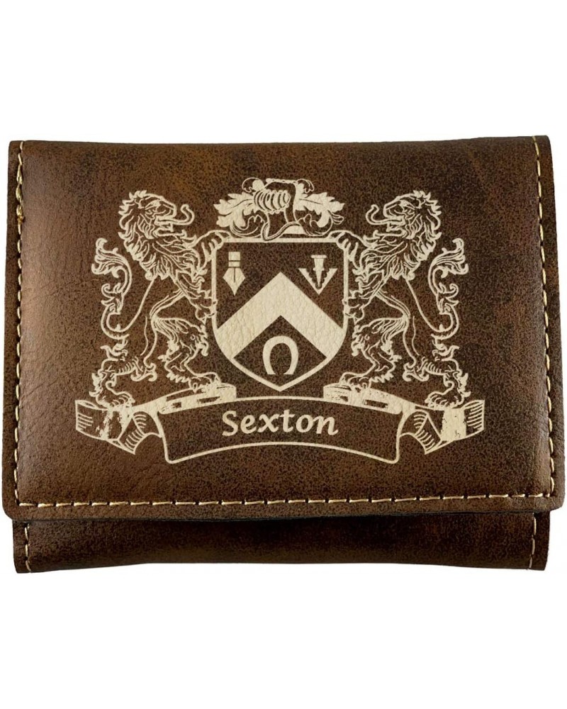 Sexton Irish Coat of Arms Rustic Leather Wallet $14.08 Wallets