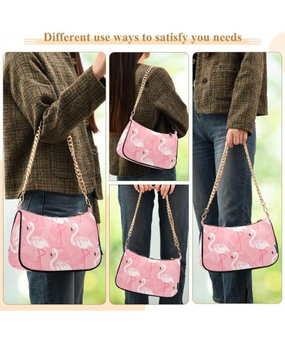 Panda And Green Bamboo Animal Shoulder Purse Handbag for Women Shoulder Bags Clutch Purse Pink Flamingo $9.66 Shoulder Bags