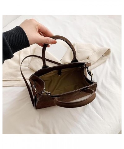 Suede Tote Bag for women, Women Suede Purse Tote Bag large Vintage Top Handle Bag Fashion Retro Shoulder Satchel Large-brown ...