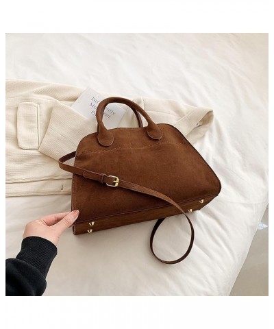 Suede Tote Bag for women, Women Suede Purse Tote Bag large Vintage Top Handle Bag Fashion Retro Shoulder Satchel Large-brown ...