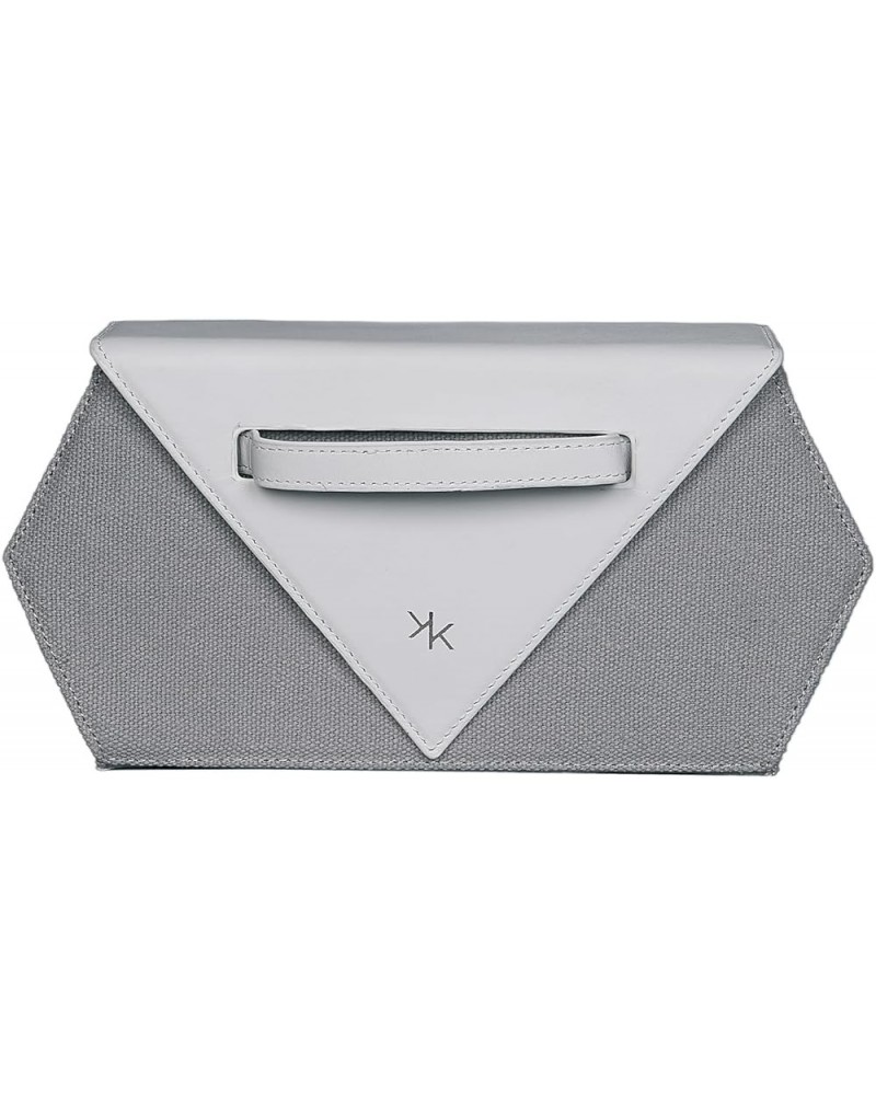 Hexa Clutch For Women Grey & White $42.00 Clutches