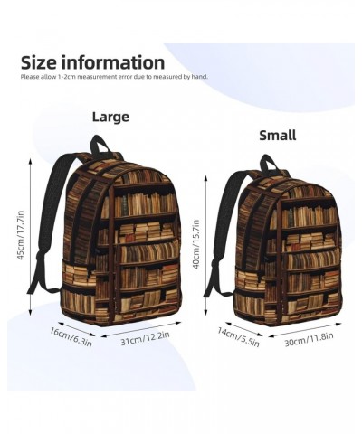 Books Print Unisex Canvas Bag Canvas Shoulder Pouch Pack Lightweight Backpack For Woman Lady Black Small $18.04 Backpacks