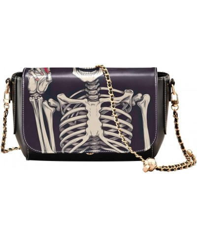 Skeleton and Light Bulb Crossbody Bag for Women Girls,Leather Cross Body Purses Chain Strap Handbags Shoulder Bag $20.00 Cros...