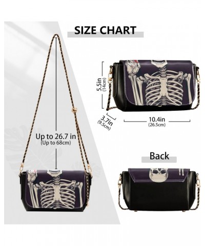 Skeleton and Light Bulb Crossbody Bag for Women Girls,Leather Cross Body Purses Chain Strap Handbags Shoulder Bag $20.00 Cros...