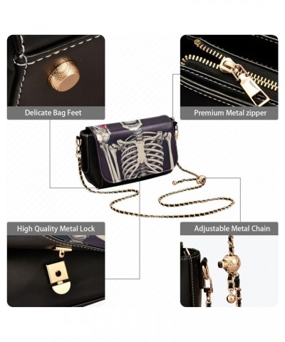 Skeleton and Light Bulb Crossbody Bag for Women Girls,Leather Cross Body Purses Chain Strap Handbags Shoulder Bag $20.00 Cros...