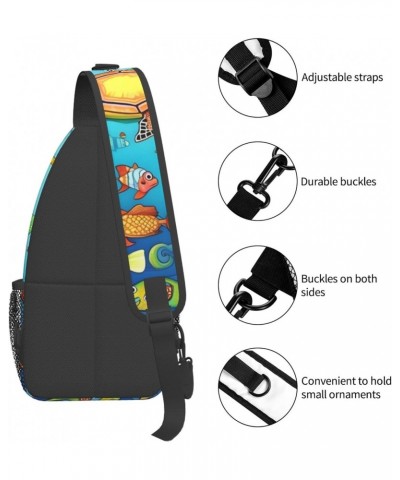 Turtle And Fish Crossbody Bag, &*Men'S And Women'S Chest Crossbody Bag, Zipper Closure, Strap Length Adjustable $15.02 Crossb...