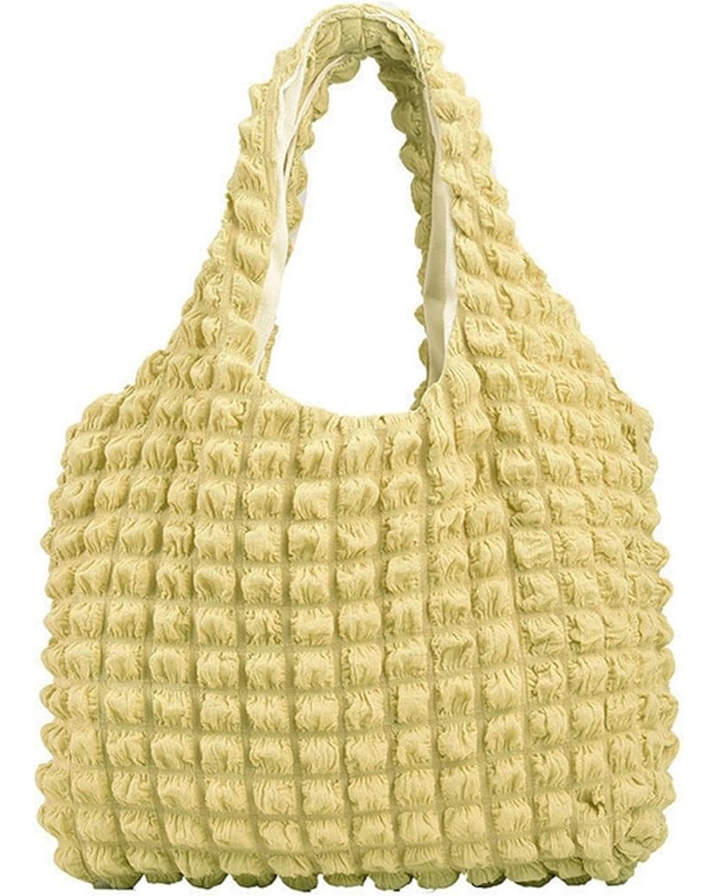 Bubble Hobo Bags for Women Bubble Tote Bag Cloud Shoulder Bag Hobo Bag Casual Purses Satchel Work Bag Light Yellow $20.99 Totes