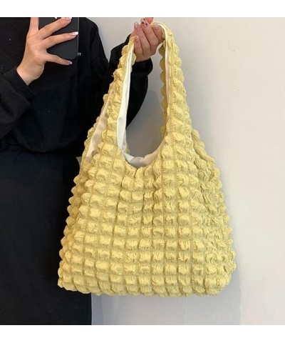 Bubble Hobo Bags for Women Bubble Tote Bag Cloud Shoulder Bag Hobo Bag Casual Purses Satchel Work Bag Light Yellow $20.99 Totes