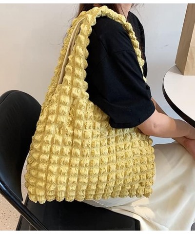 Bubble Hobo Bags for Women Bubble Tote Bag Cloud Shoulder Bag Hobo Bag Casual Purses Satchel Work Bag Light Yellow $20.99 Totes