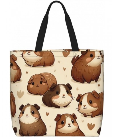 Women'S Soft Tote Shoulder Bag Lovely-Guinea-Pig Foldable Travel Purse With Zipper Closure $11.38 Totes