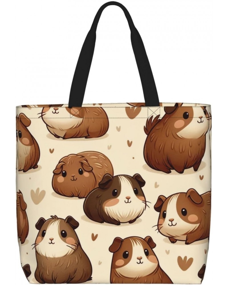 Women'S Soft Tote Shoulder Bag Lovely-Guinea-Pig Foldable Travel Purse With Zipper Closure $11.38 Totes