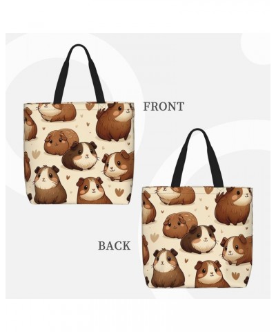 Women'S Soft Tote Shoulder Bag Lovely-Guinea-Pig Foldable Travel Purse With Zipper Closure $11.38 Totes