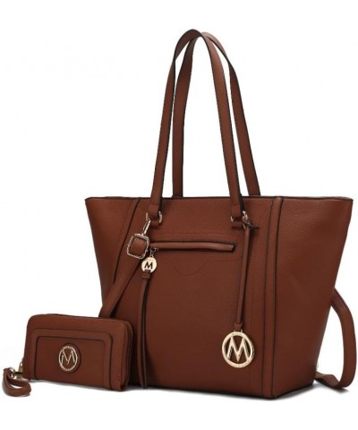 MKF Crossbody Tote Bag for Women & Wristlet Purse Set – PU Leather Top-Handle Satchel Shoulder Handbag Alexandra Brown $28.49...