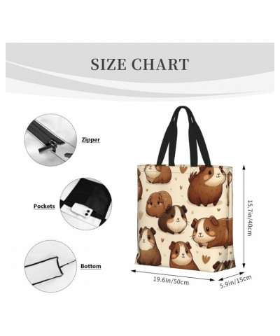 Women'S Soft Tote Shoulder Bag Lovely-Guinea-Pig Foldable Travel Purse With Zipper Closure $11.38 Totes