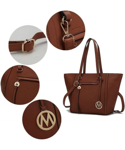 MKF Crossbody Tote Bag for Women & Wristlet Purse Set – PU Leather Top-Handle Satchel Shoulder Handbag Alexandra Brown $28.49...