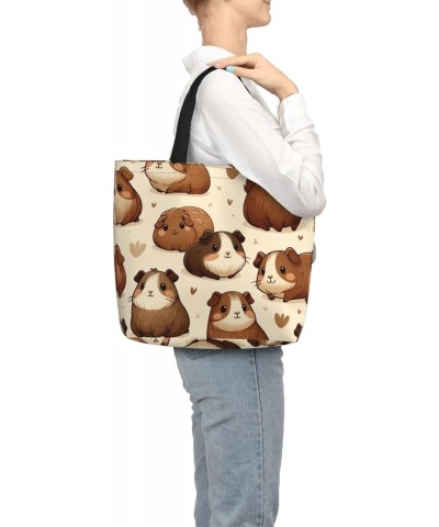 Women'S Soft Tote Shoulder Bag Lovely-Guinea-Pig Foldable Travel Purse With Zipper Closure $11.38 Totes