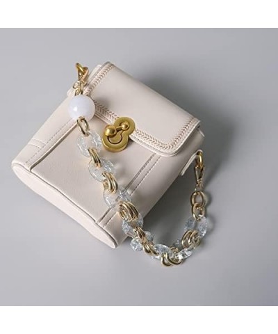 Woman Handbag Accessory Parts Cute Blue Acrylic Resin Chain Luxury Solid Strap Women Vintage Gold Metal Clutch Chain Replacem...