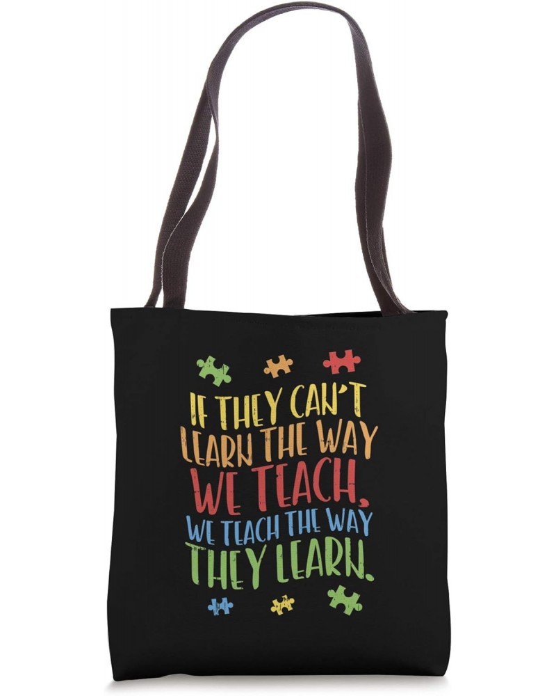 Autism Awareness Teacher Autistic Teach Learn Gift Tote Bag $10.73 Totes