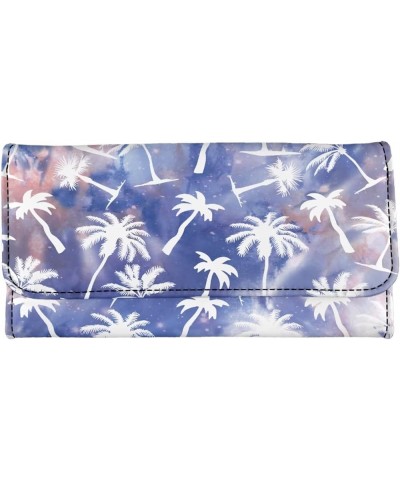 Womens Chinese Plum Blossom Wallets Blocking Trifold Leather Purses Clutch Card Organizer Handbag Palm Tree $11.88 Wallets