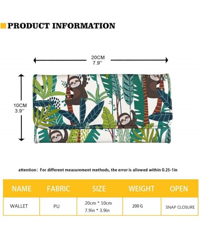 Womens Chinese Plum Blossom Wallets Blocking Trifold Leather Purses Clutch Card Organizer Handbag Palm Tree $11.88 Wallets