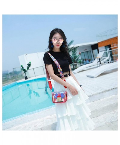 Transparent Bag for Women 2018 Spring Candy Color Funny Little Bag Wide Shoulder Strap Messenger Bag Mini Jelly Bag Huangse $...