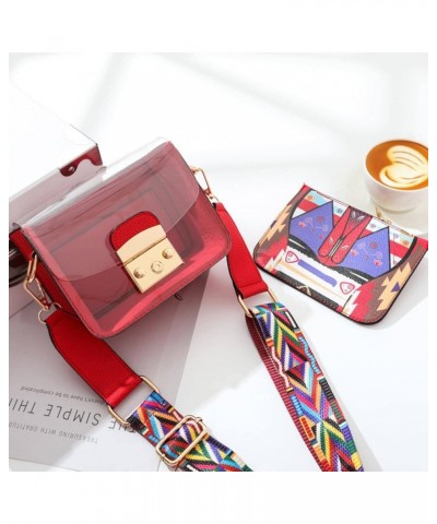 Transparent Bag for Women 2018 Spring Candy Color Funny Little Bag Wide Shoulder Strap Messenger Bag Mini Jelly Bag Huangse $...