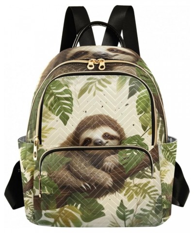 Tie Dye Woman Backpack Purse Quilted Travel Backpack Purse Little Sloth Hangs on Branch Medium $22.61 Backpacks