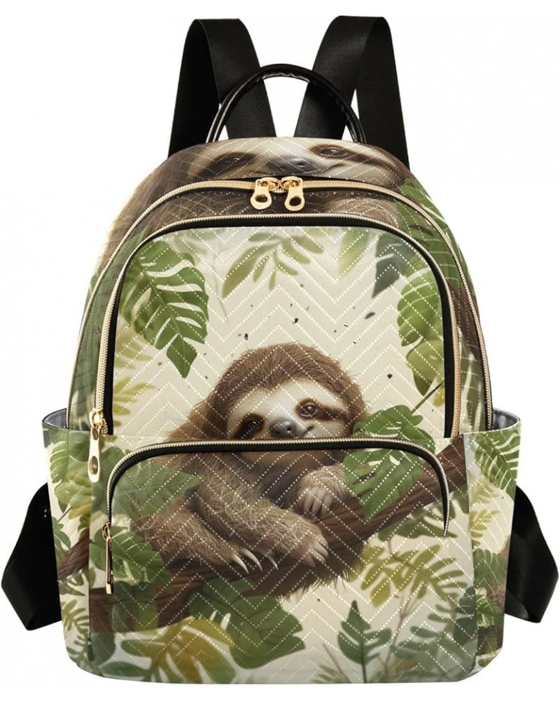 Tie Dye Woman Backpack Purse Quilted Travel Backpack Purse Little Sloth Hangs on Branch Medium $22.61 Backpacks