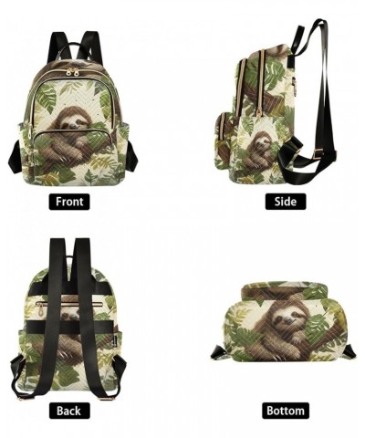 Tie Dye Woman Backpack Purse Quilted Travel Backpack Purse Little Sloth Hangs on Branch Medium $22.61 Backpacks