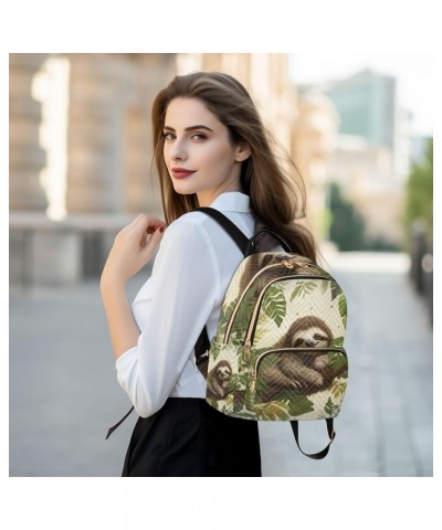 Tie Dye Woman Backpack Purse Quilted Travel Backpack Purse Little Sloth Hangs on Branch Medium $22.61 Backpacks