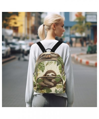 Tie Dye Woman Backpack Purse Quilted Travel Backpack Purse Little Sloth Hangs on Branch Medium $22.61 Backpacks