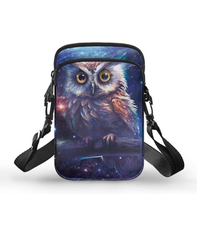 Crossbody Bag for Women Mini Messenger Bag Cell Phone Purse Sling Shoulder Bag with Double Pockets Starry Sky Owl $12.97 Cros...