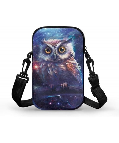 Crossbody Bag for Women Mini Messenger Bag Cell Phone Purse Sling Shoulder Bag with Double Pockets Starry Sky Owl $12.97 Cros...