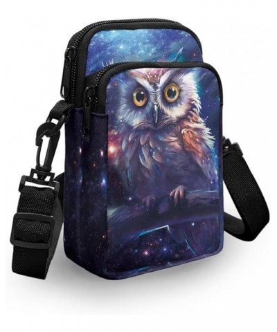 Crossbody Bag for Women Mini Messenger Bag Cell Phone Purse Sling Shoulder Bag with Double Pockets Starry Sky Owl $12.97 Cros...