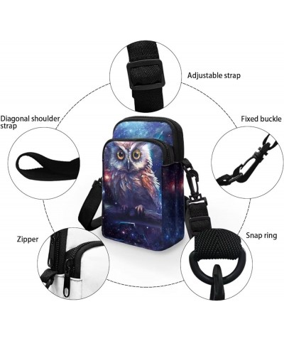 Crossbody Bag for Women Mini Messenger Bag Cell Phone Purse Sling Shoulder Bag with Double Pockets Starry Sky Owl $12.97 Cros...