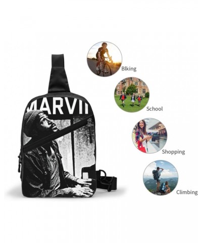 Marvin Great Artist Gaye Chest Bag Crossbody Handbag Sling Backpack Adjustable Shoulder Pouch Hiking Daypack Classic Outdoor ...