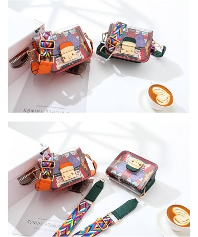 Transparent Bag for Women 2018 Spring Candy Color Funny Little Bag Wide Shoulder Strap Messenger Bag Mini Jelly Bag Huangse $...