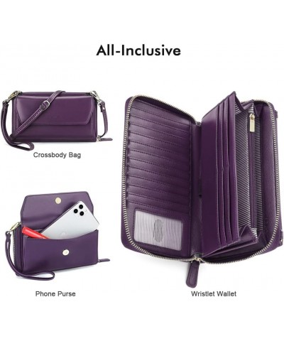 Wallets for Women Credit Card Slots with RFID Blocking Large Capacity Wristlet 2 - Purple $20.39 Wristlets