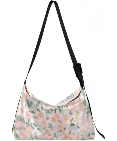 Flowers Pink Blue Floral PU Leather Western Purse Hobo Large Cross Body Bag Trendy Floral Print Womens Shoulder Purse Pink Wa...