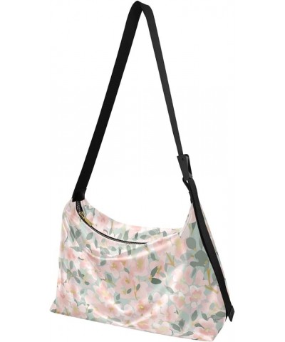 Flowers Pink Blue Floral PU Leather Western Purse Hobo Large Cross Body Bag Trendy Floral Print Womens Shoulder Purse Pink Wa...