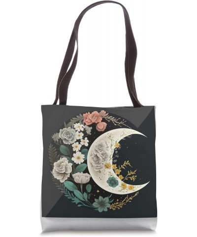 Floral Moon Phase flower crescent moon cool eclipse moon Tote Bag $13.30 Totes